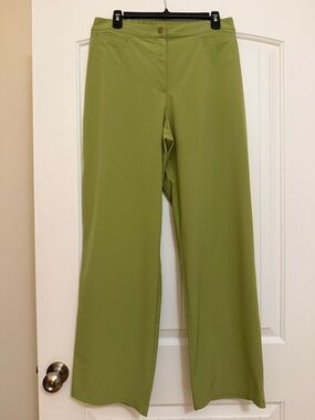 Chico's Zenergy Moss Green Wide-Leg Pants Sz 2R (12R)